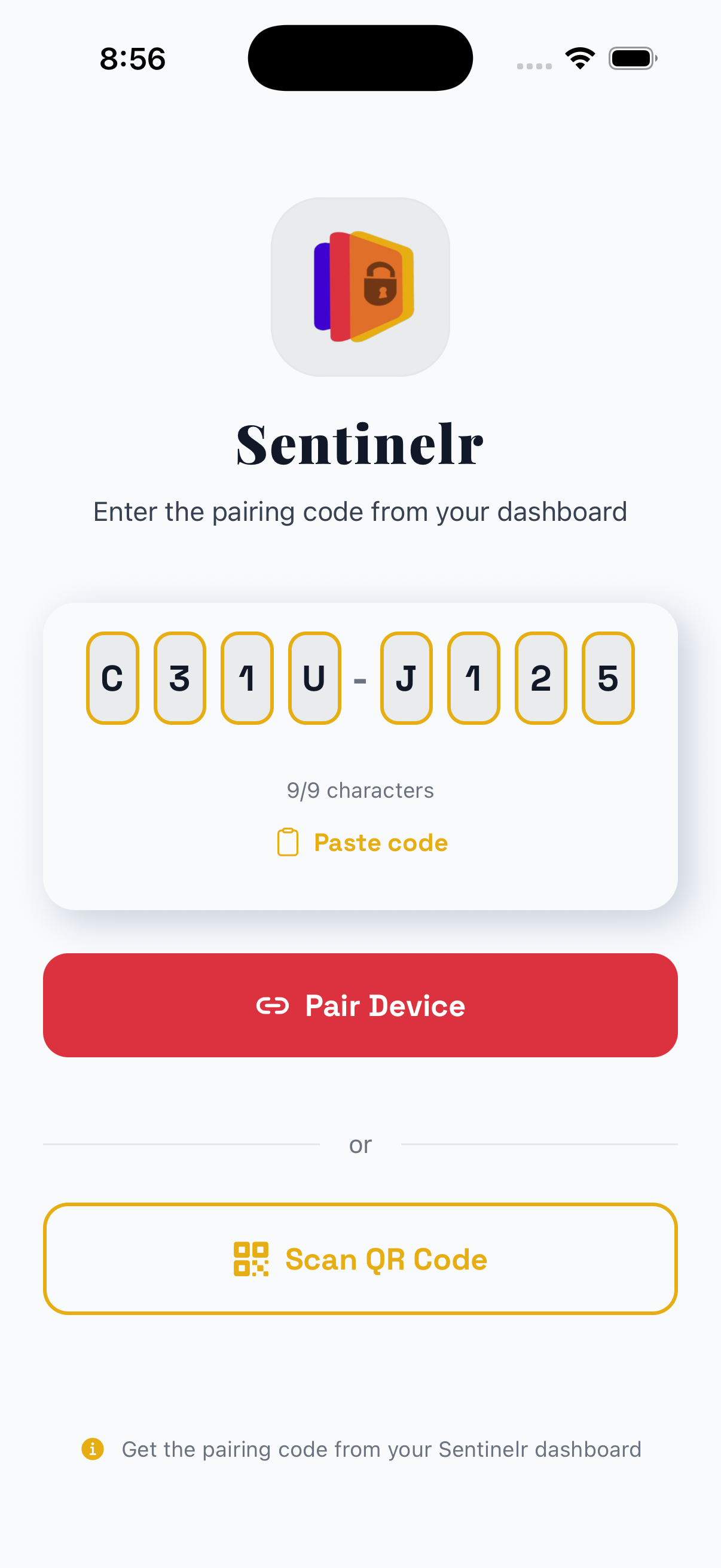 Pair the mobile device